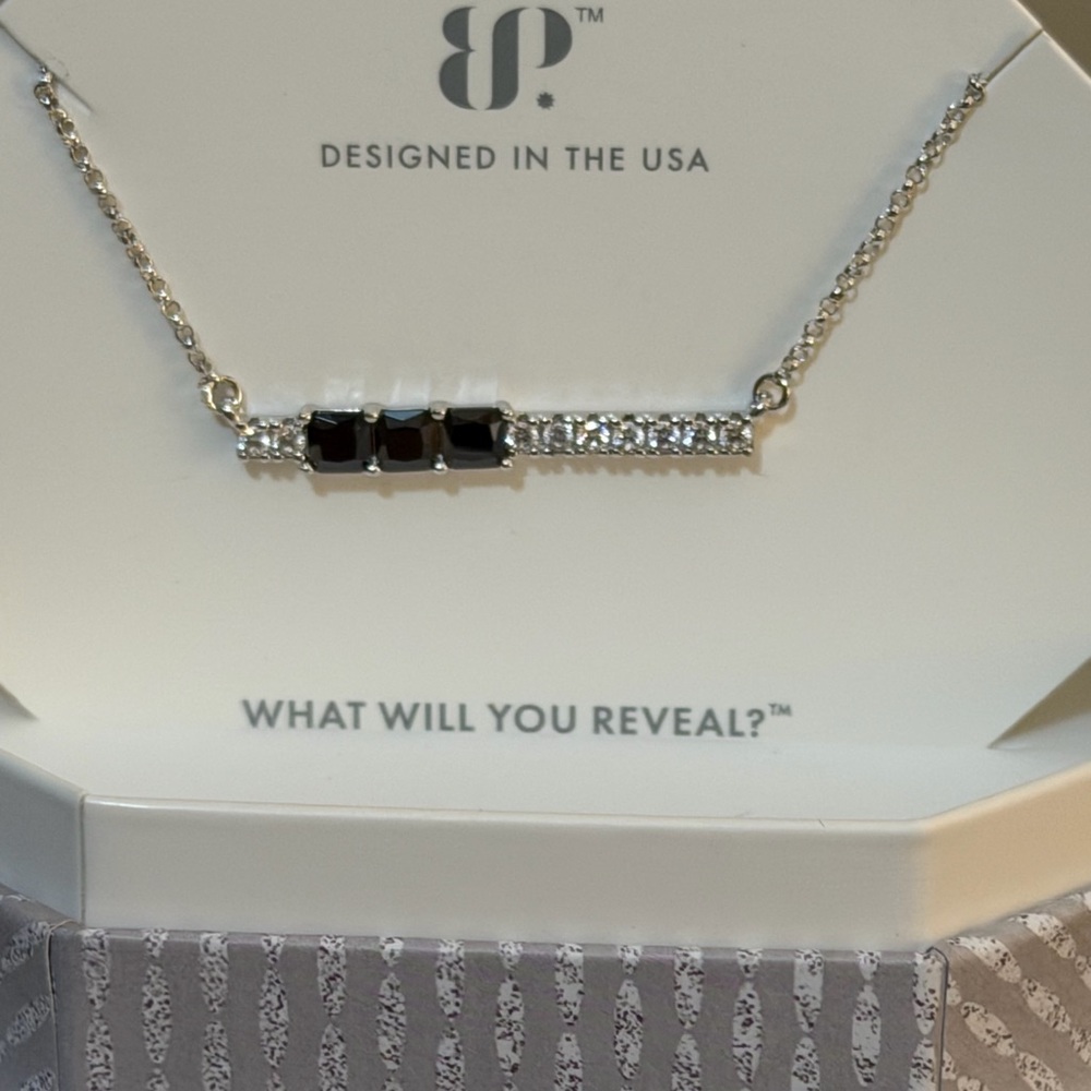 BP Silver and Black Gem Necklace